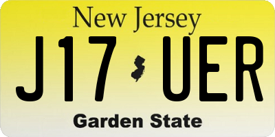 NJ license plate J17UER