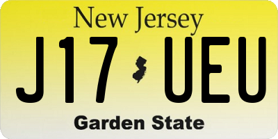 NJ license plate J17UEU