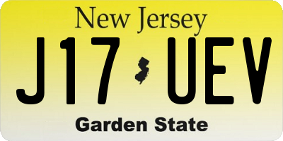 NJ license plate J17UEV
