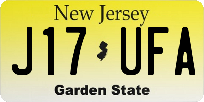 NJ license plate J17UFA