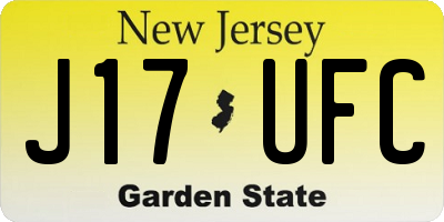 NJ license plate J17UFC