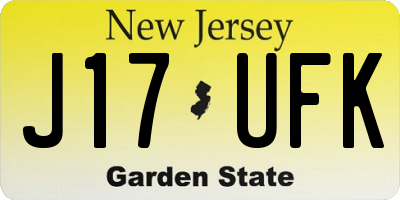 NJ license plate J17UFK