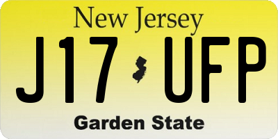 NJ license plate J17UFP