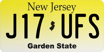 NJ license plate J17UFS