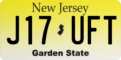 NJ license plate J17UFT