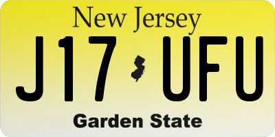 NJ license plate J17UFU
