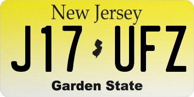 NJ license plate J17UFZ