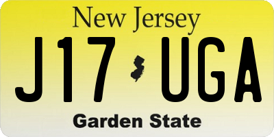 NJ license plate J17UGA