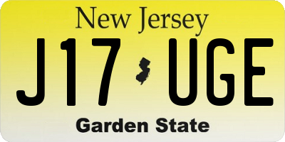 NJ license plate J17UGE