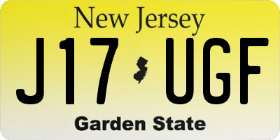NJ license plate J17UGF