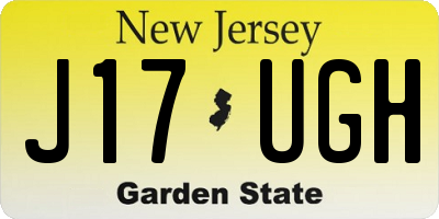 NJ license plate J17UGH