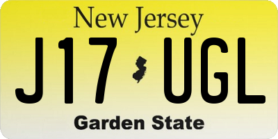 NJ license plate J17UGL