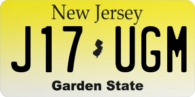 NJ license plate J17UGM