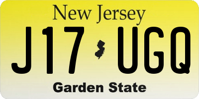 NJ license plate J17UGQ