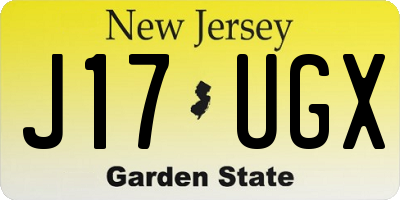 NJ license plate J17UGX