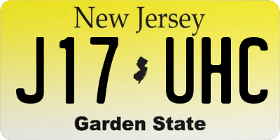 NJ license plate J17UHC