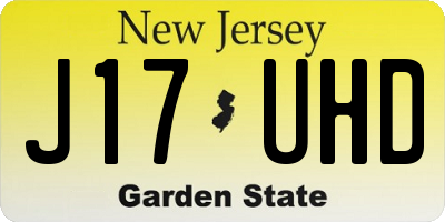 NJ license plate J17UHD
