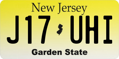 NJ license plate J17UHI