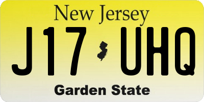 NJ license plate J17UHQ