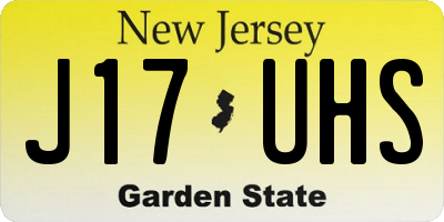 NJ license plate J17UHS