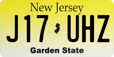 NJ license plate J17UHZ