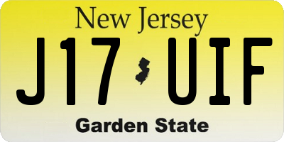 NJ license plate J17UIF