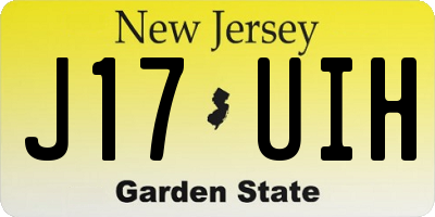 NJ license plate J17UIH
