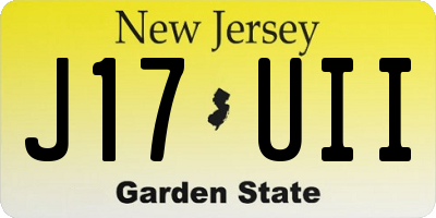 NJ license plate J17UII