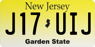NJ license plate J17UIJ