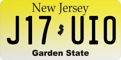 NJ license plate J17UIO