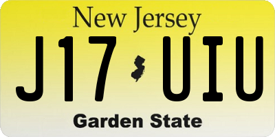 NJ license plate J17UIU
