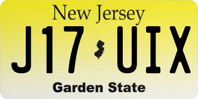 NJ license plate J17UIX