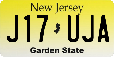 NJ license plate J17UJA