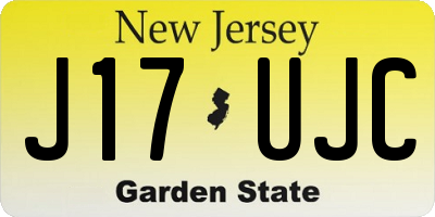 NJ license plate J17UJC