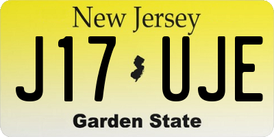NJ license plate J17UJE