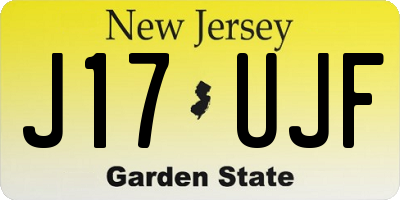 NJ license plate J17UJF