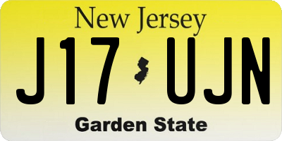 NJ license plate J17UJN