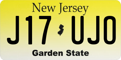 NJ license plate J17UJO