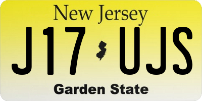 NJ license plate J17UJS