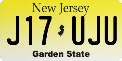 NJ license plate J17UJU