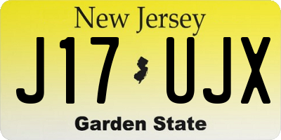 NJ license plate J17UJX