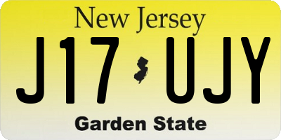NJ license plate J17UJY