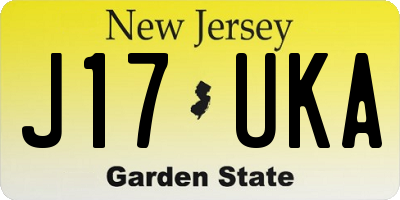 NJ license plate J17UKA