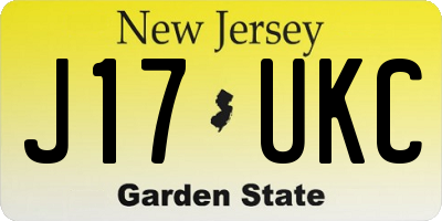 NJ license plate J17UKC
