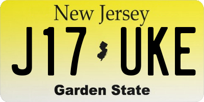 NJ license plate J17UKE