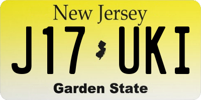 NJ license plate J17UKI