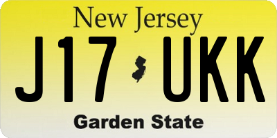 NJ license plate J17UKK