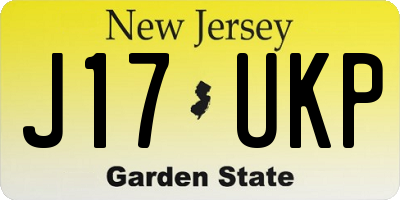 NJ license plate J17UKP