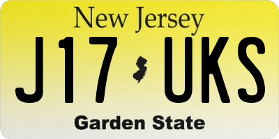NJ license plate J17UKS