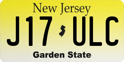 NJ license plate J17ULC